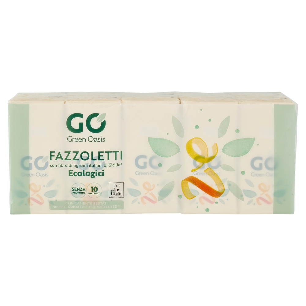 10 Pacchetti Fazzoletti 3 Veli Green Oasis
